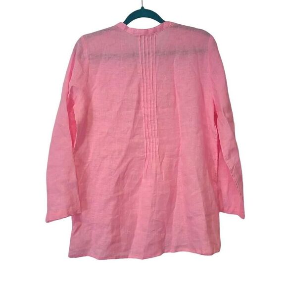 Lilly Pulitzer Sarasota Tunic Top Blouse Pink Isle, 100%Linen | Size M | EUC - Picture 5 of 11